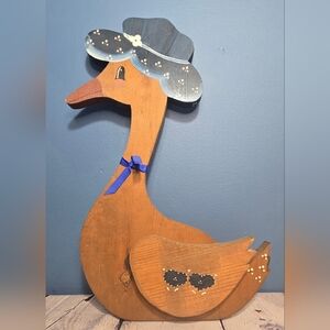 Vintage Handmade Wooden Goose Country Farmhouse Wall Hanging Decor Cottage Core
